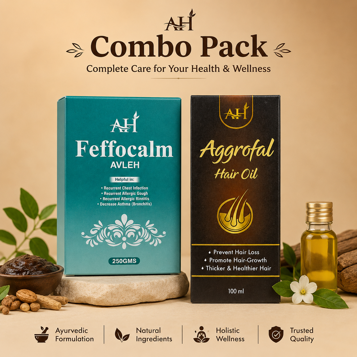 Vitality & Care Pack: Feffocalm & Aggrofal Hair Oil