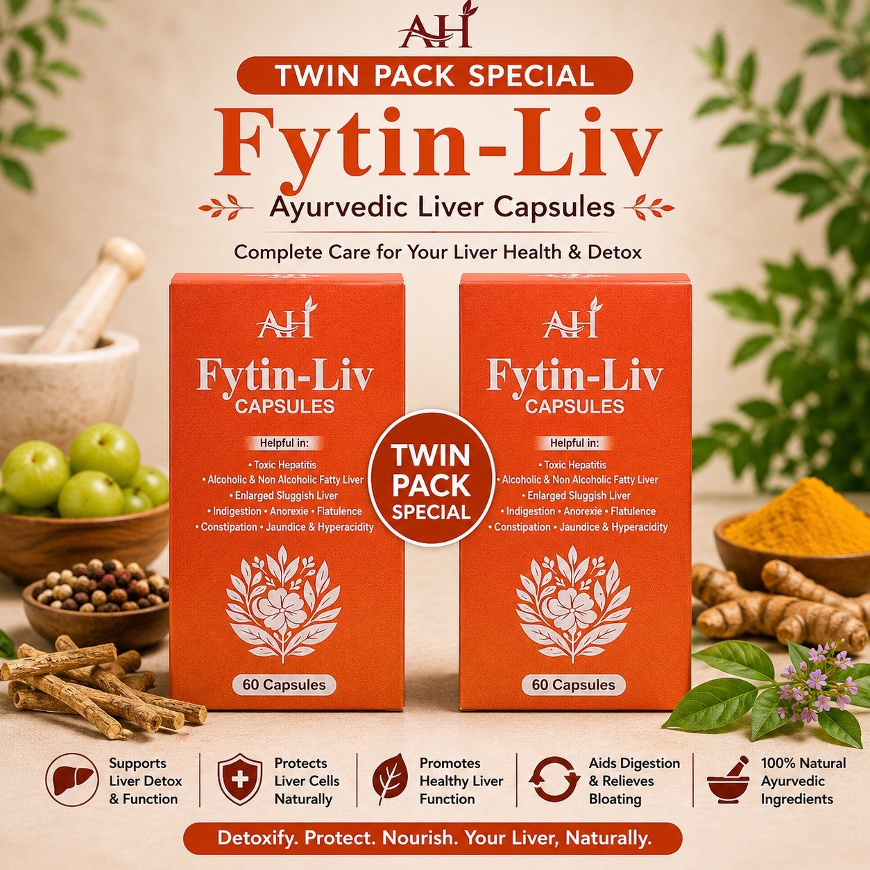 Twin Pack Special: Fytin-Liv Ayurvedic Liver Capsules